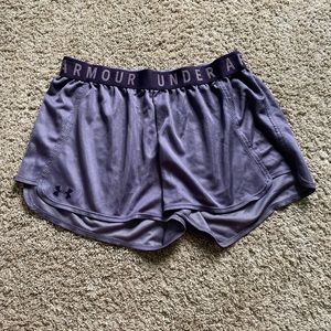 Purple Under Armour shorts